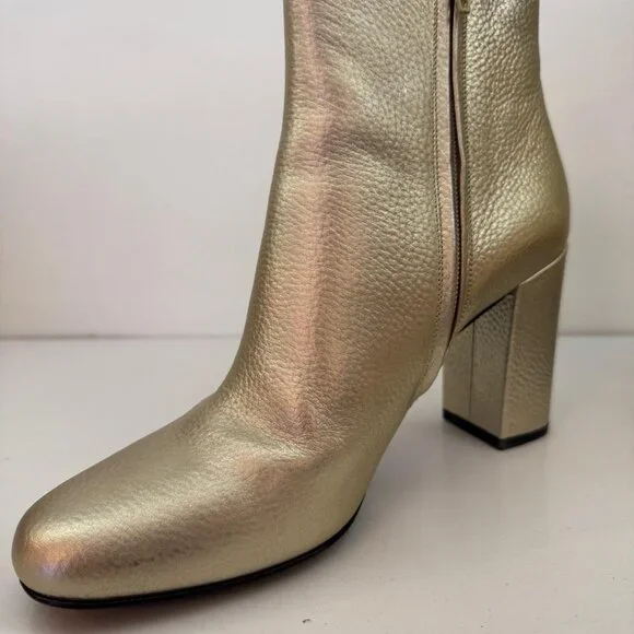 YSL, Gold Lou Lou Ankle Boots Ankle Boots & Booties